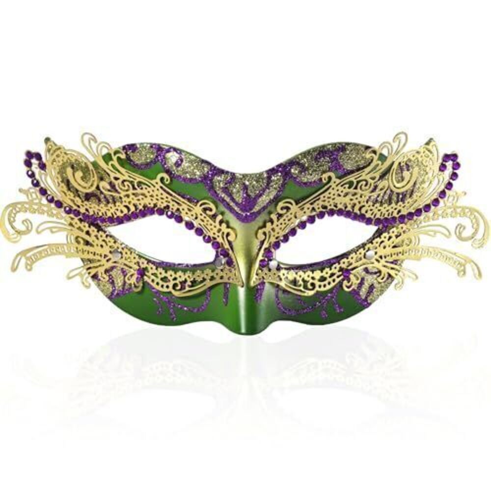 2939 2024 New Masquerade Mask , Metal Filigree Venetian Mask with Sparkle